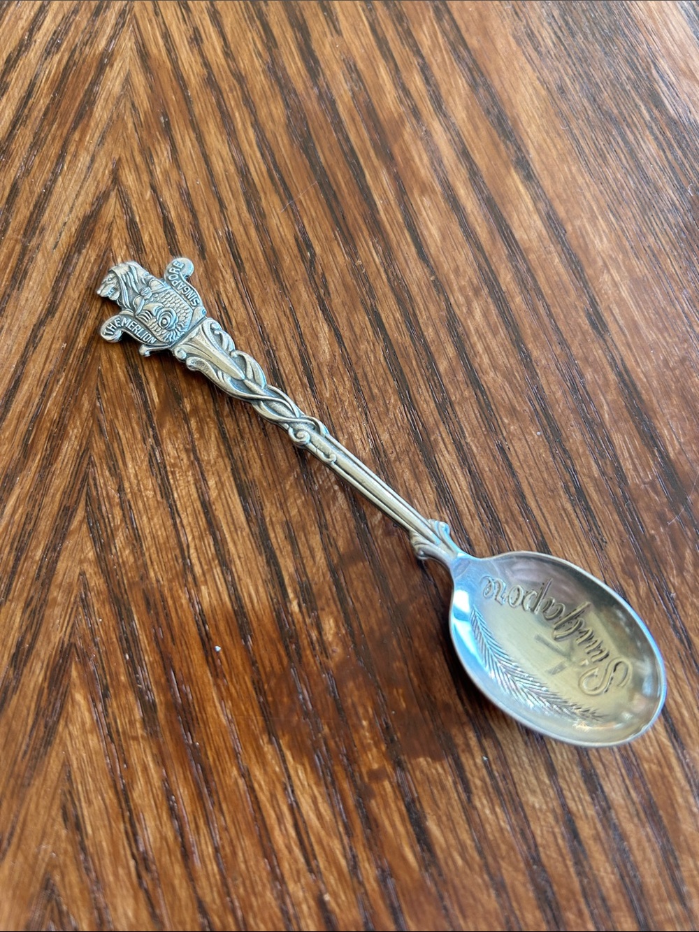 Vintage Singapore Merlion Silver Plated Souvenir Spoon